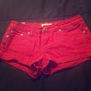 YMI red jean shorts